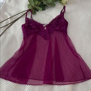 Victoria's Secret Deep Purple Lace Chemise